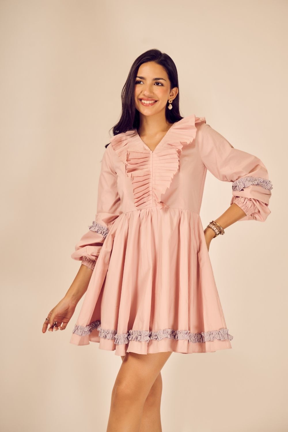 Bubblegum Blush Pink Cotton Poplin Dress – LabelSwish