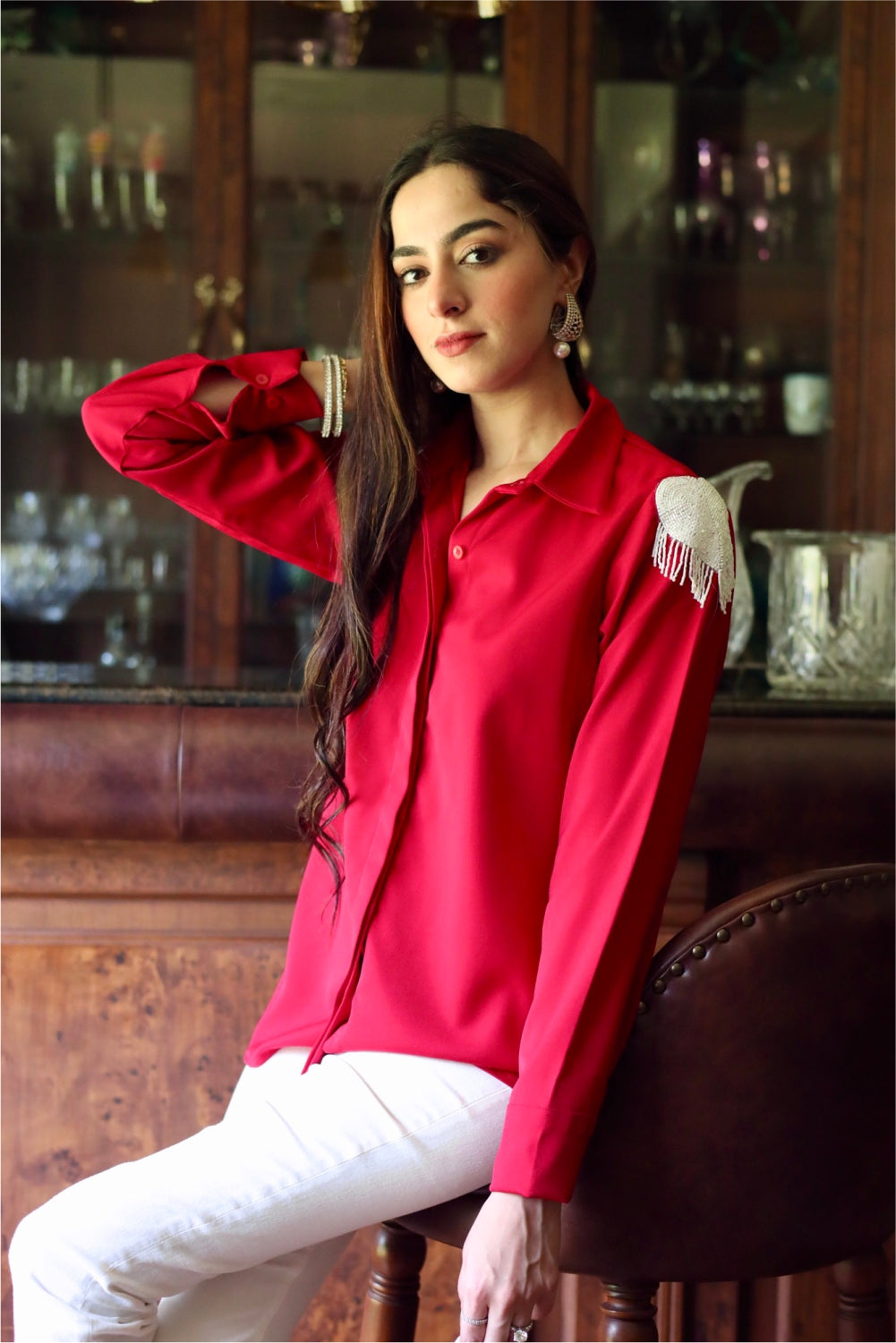 Jasnoor Anand In Heart On The Sleeves Shirt