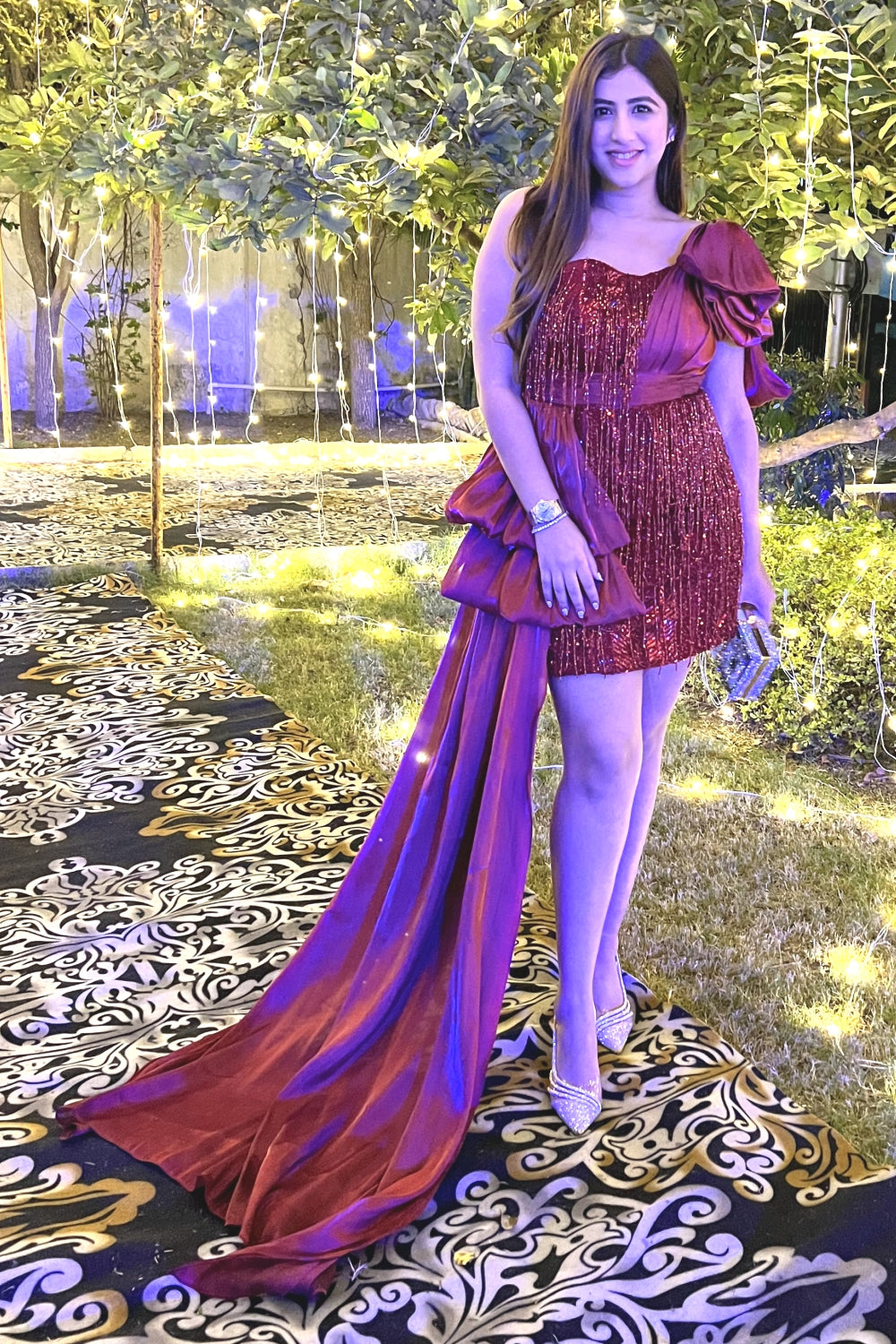 mini dress with trail Detatchable Trail Mini Dress Gauri and Nainika