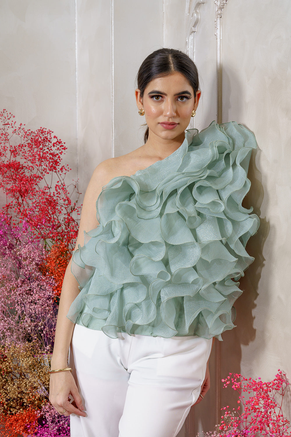 Organza ruffle top online