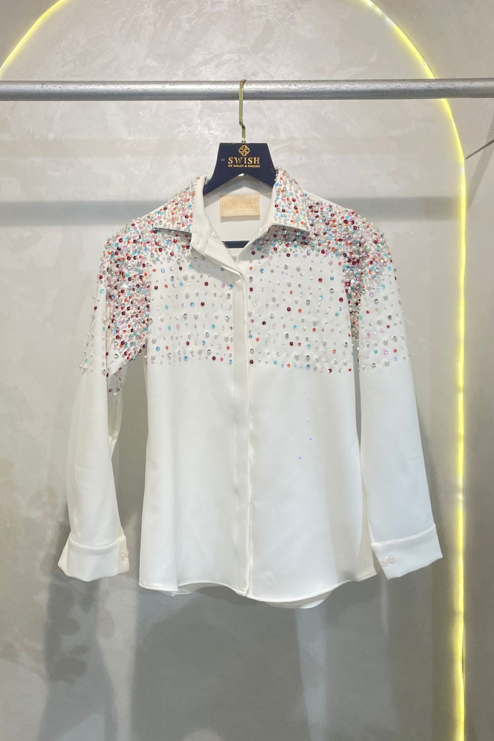 Sequence and Pearl Embellished Shirt