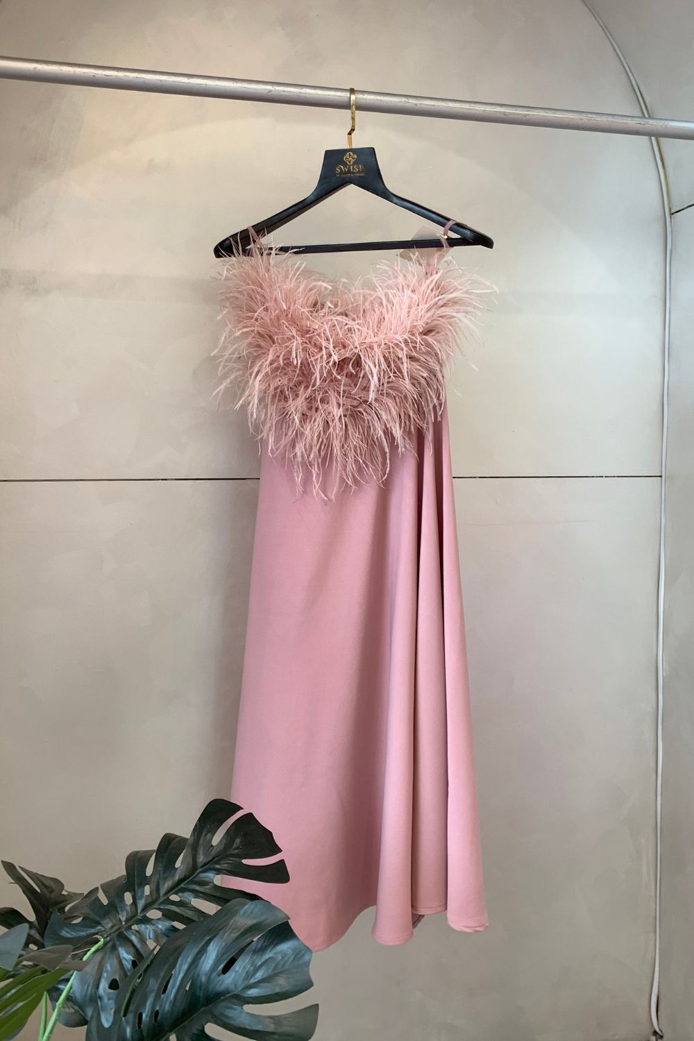 Rose Pink Feather Loaded Dress