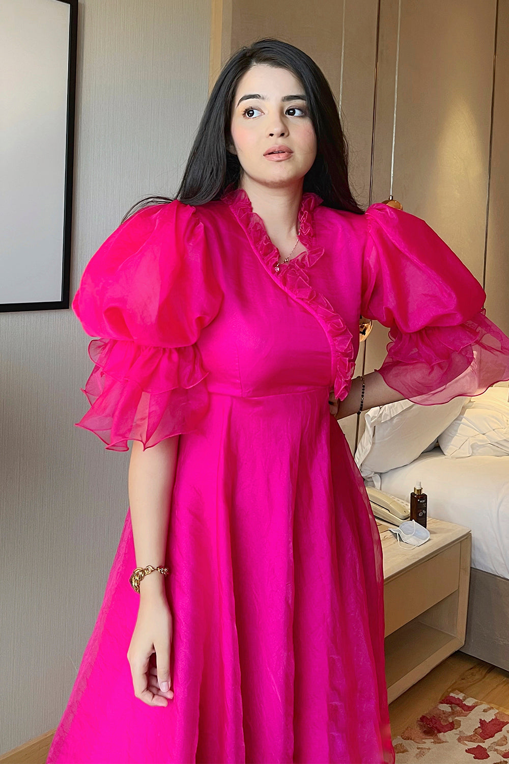 Manika Narang In Pink Fairy A-line Dress (6908193603762)