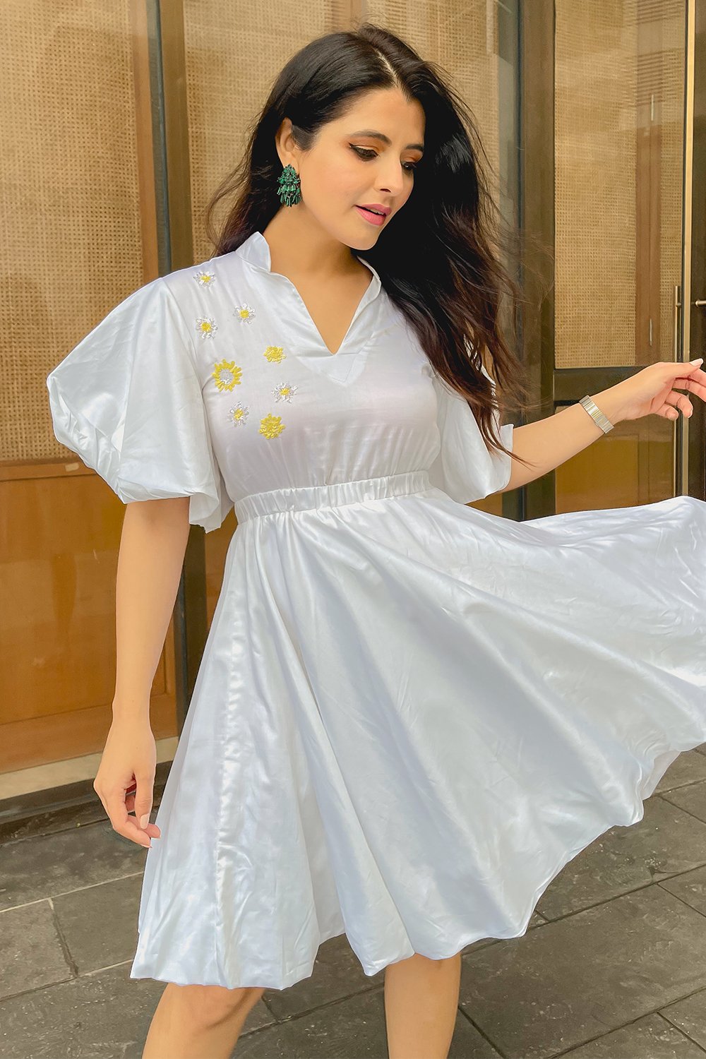 Natasha Luthra In White Mini Dress (6908262449330)