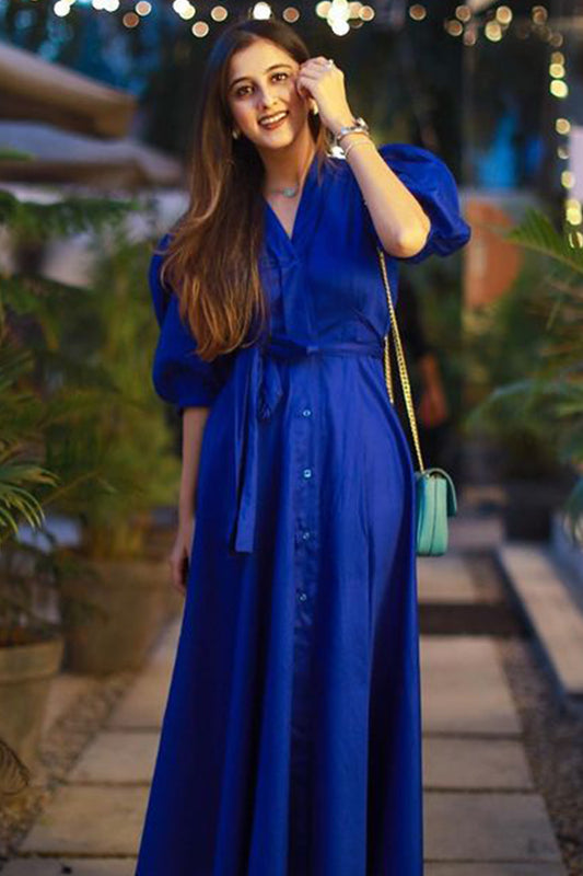 Karushma Mehta in Teal Blue Slay Dress (7477815771390)