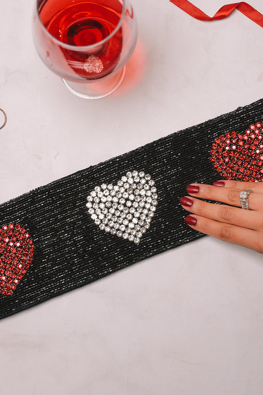 Red And Silver Heart Stones Belt (7544175919358)
