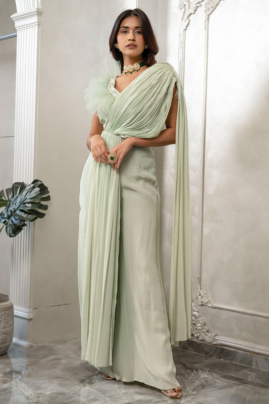 Gathered Drape Saree (7452415394046)