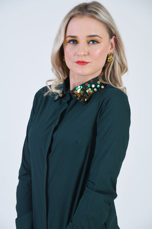 Green Embellished Shirt (6758182715570)