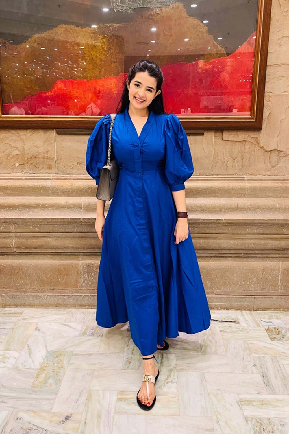 Manika Narang In Royal Blue Slay Dress